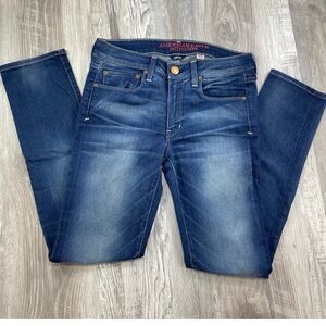 American Eagle 6 R Skinny Straight Stretch AE Blue Denim Jeans AEO Womens